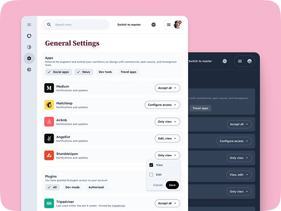 Settings UI design tutorial, UX tips and inspiration: Dropdowns