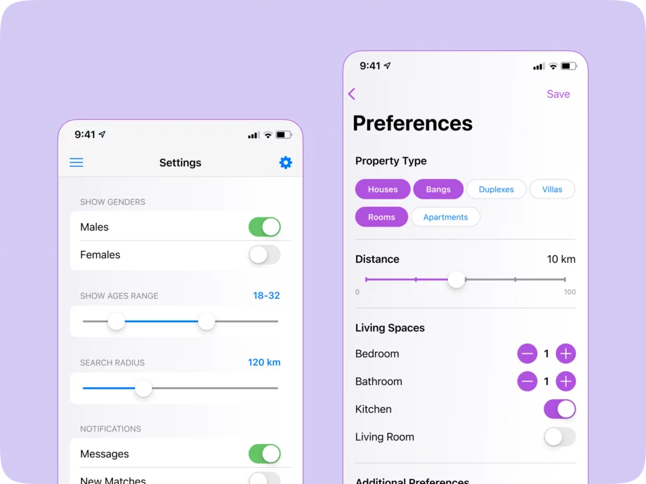 Settings UI design tutorial, UX tips and inspiration: Sliders