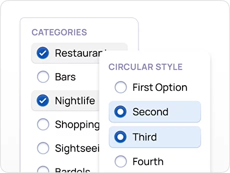 Checkbox UI design types – Circular Checkboxes