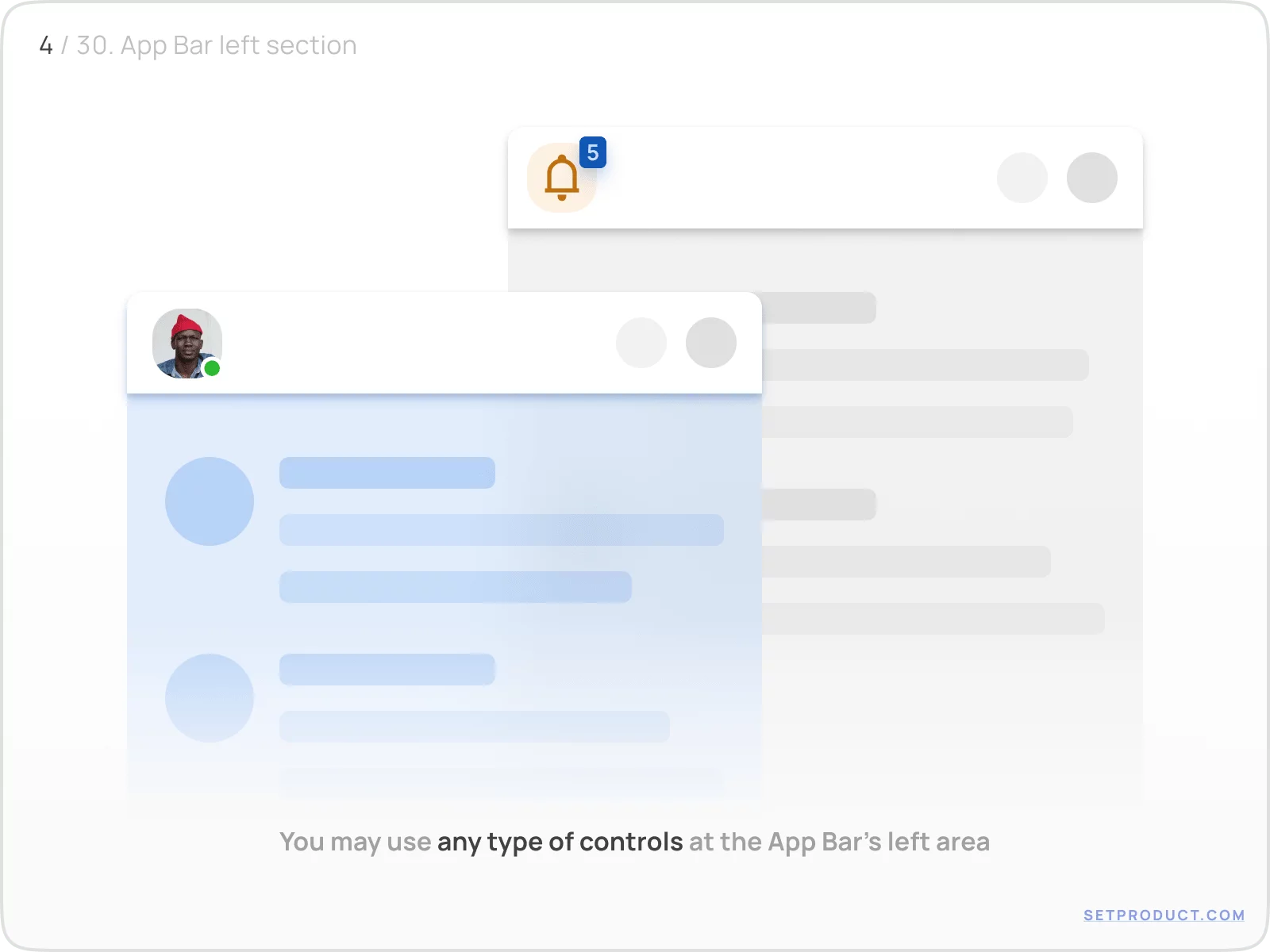 Application Bar UI design anatomy