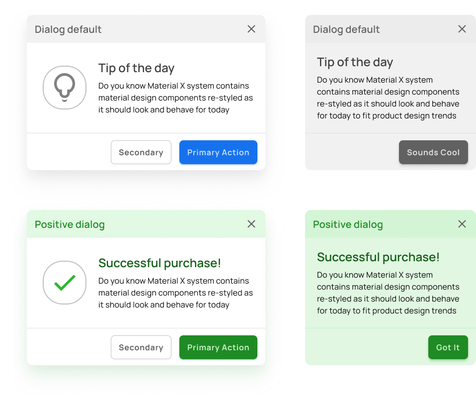Notifications UI UX design – Dialog and Modal windows