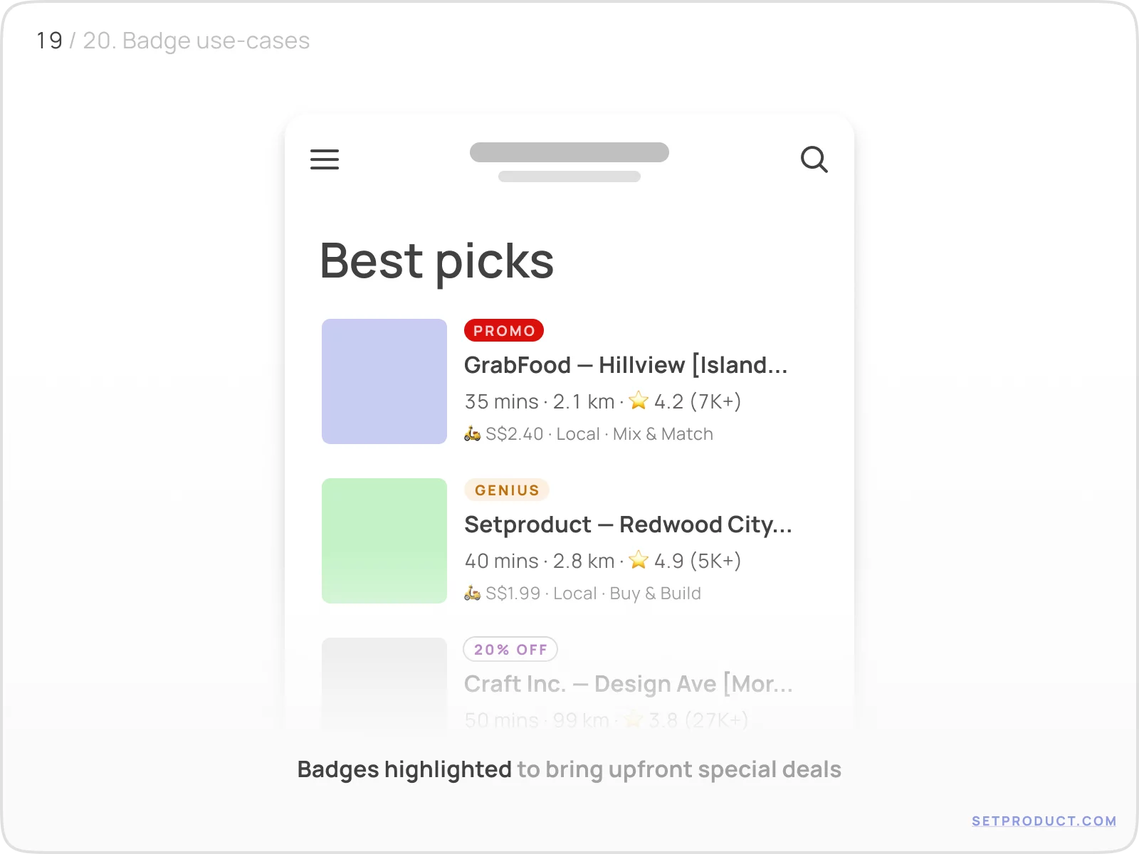 Badge UI design exploration