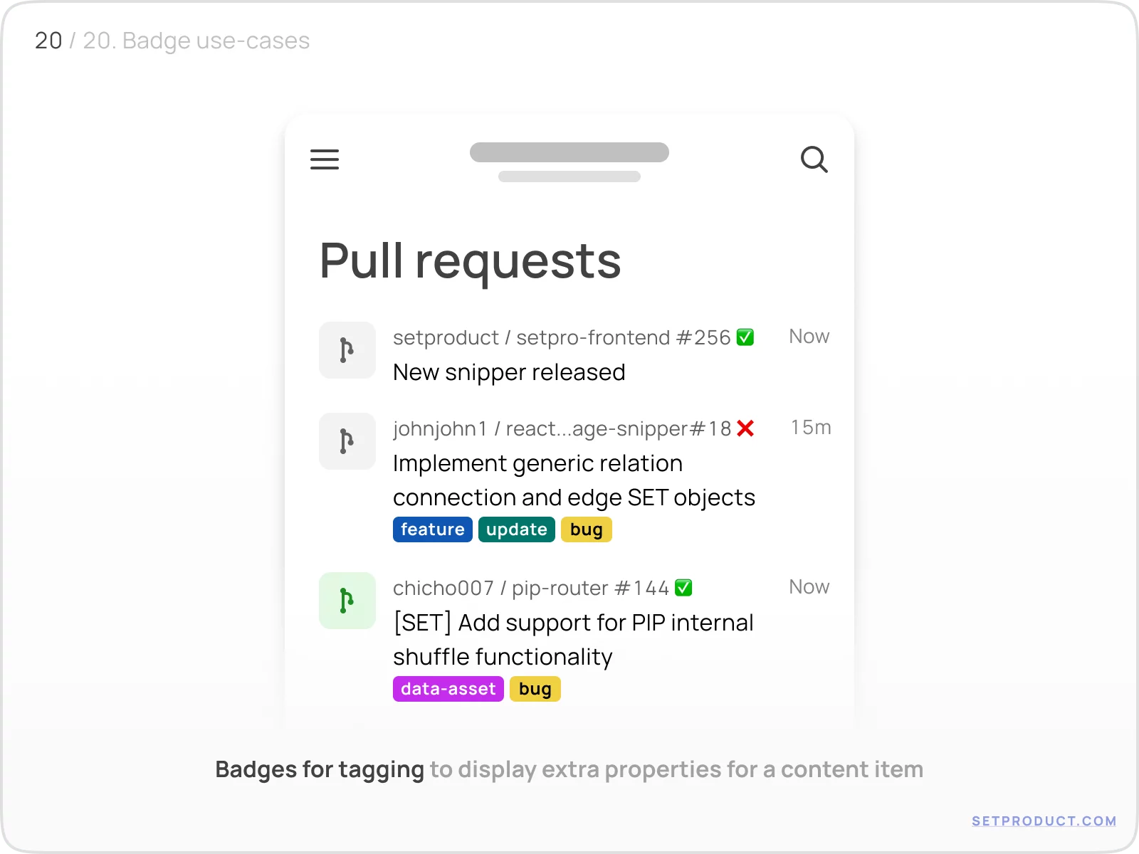 Badge UI design exploration