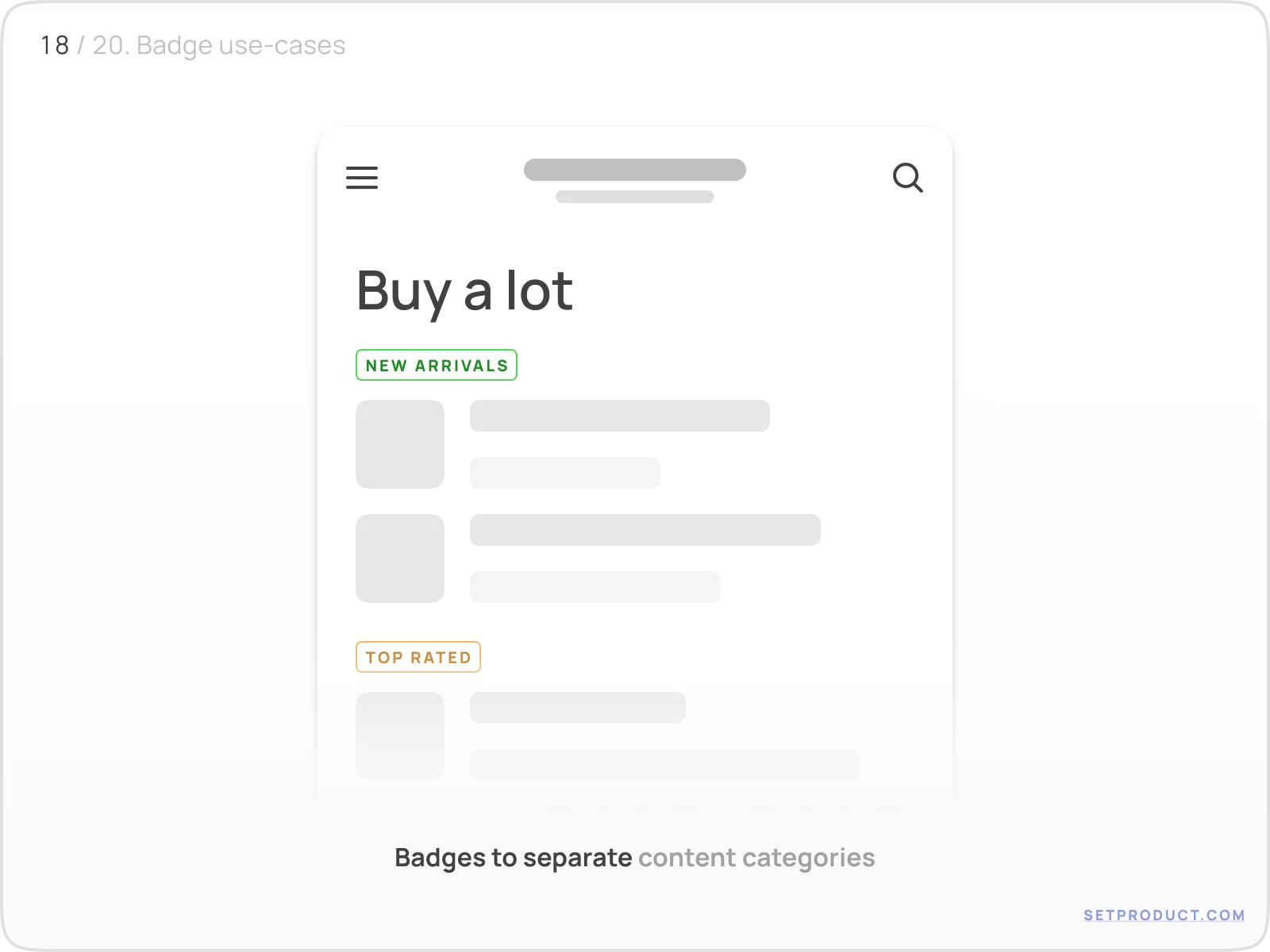 Badge UI design exploration
