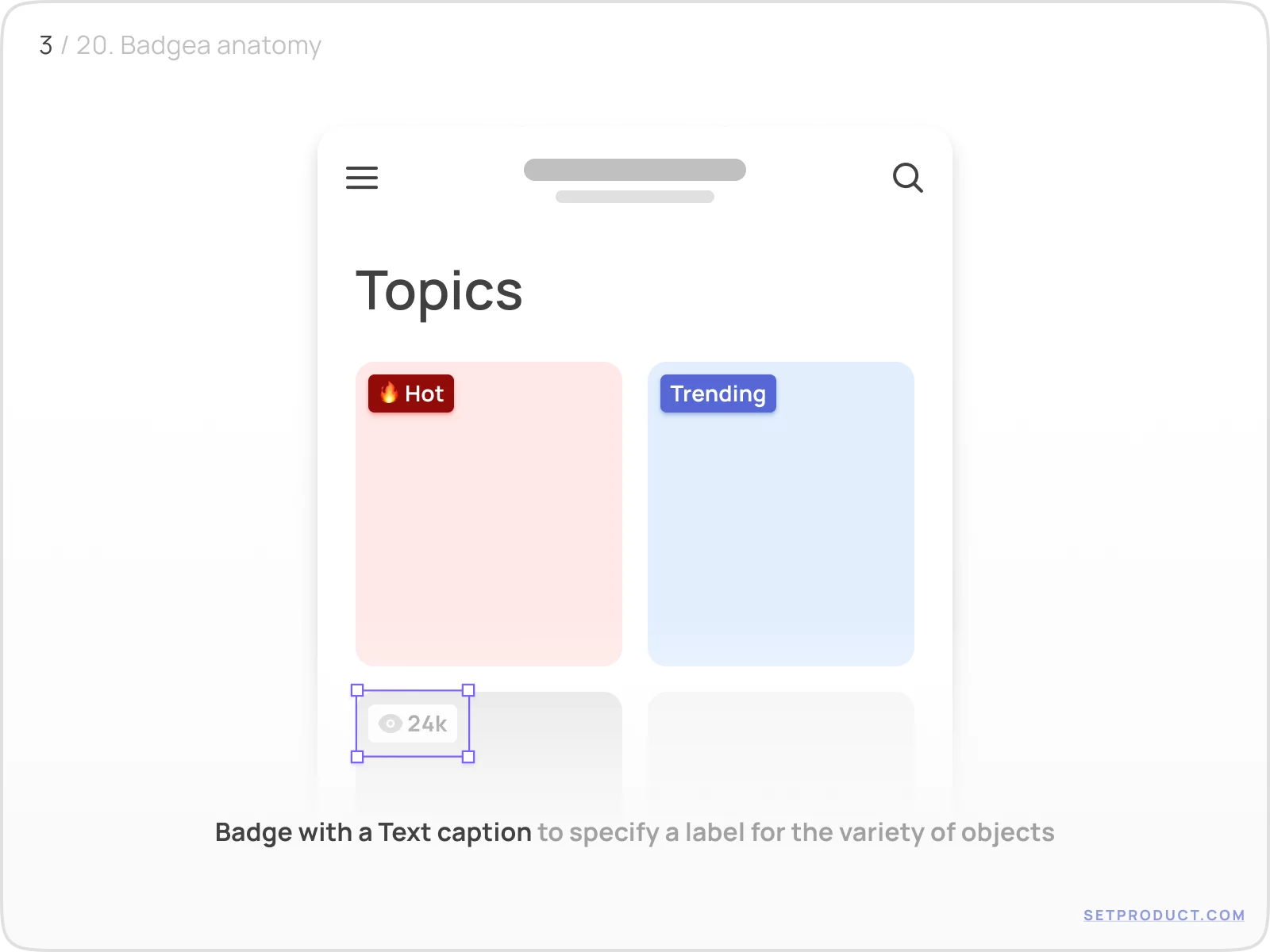 Badge UI design exploration