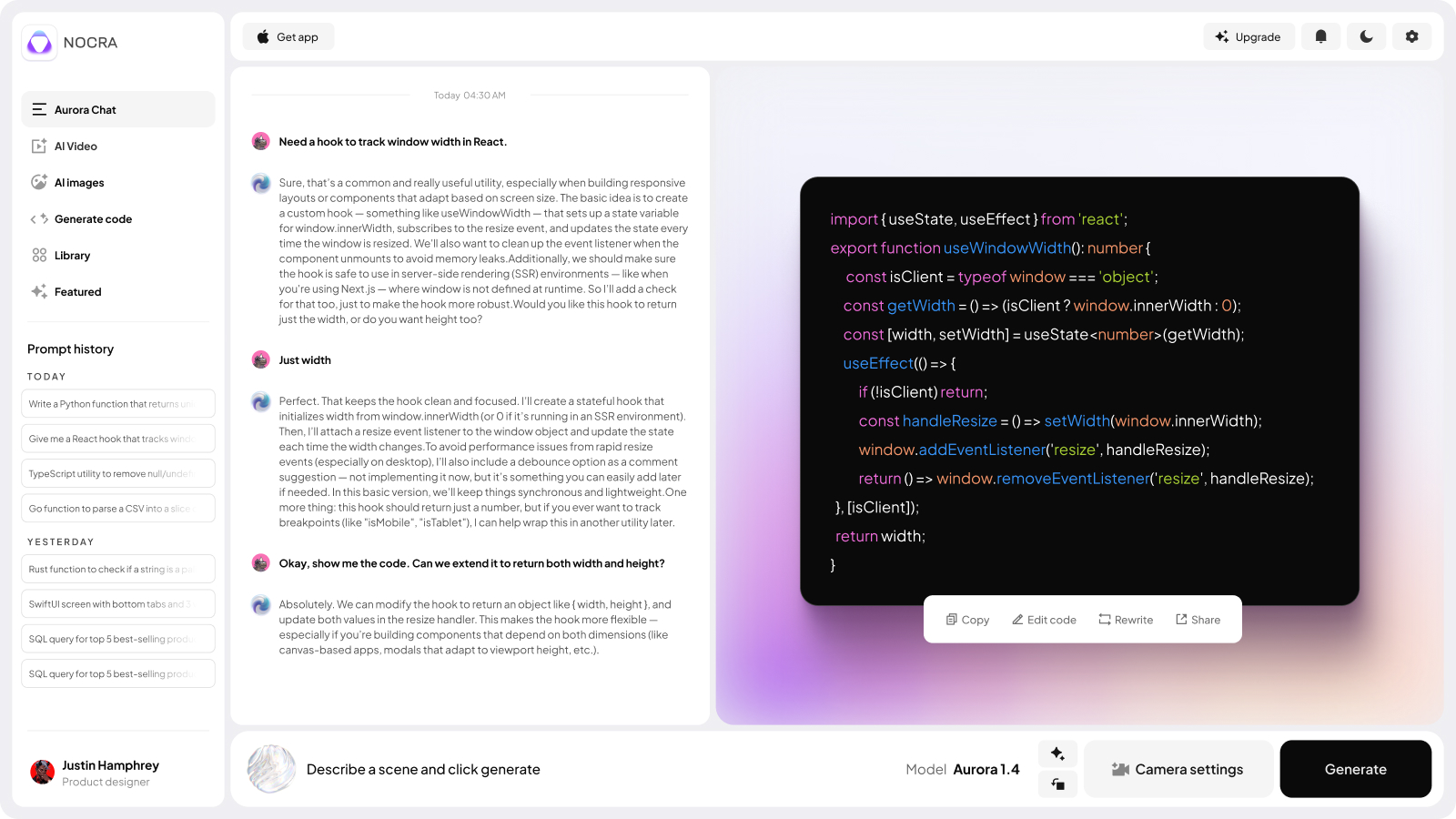 The code generation to bridge design and development