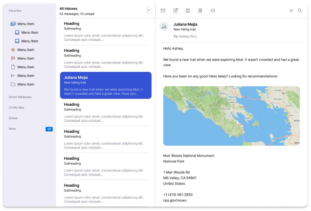 Example of app layout UI made with LiftKit