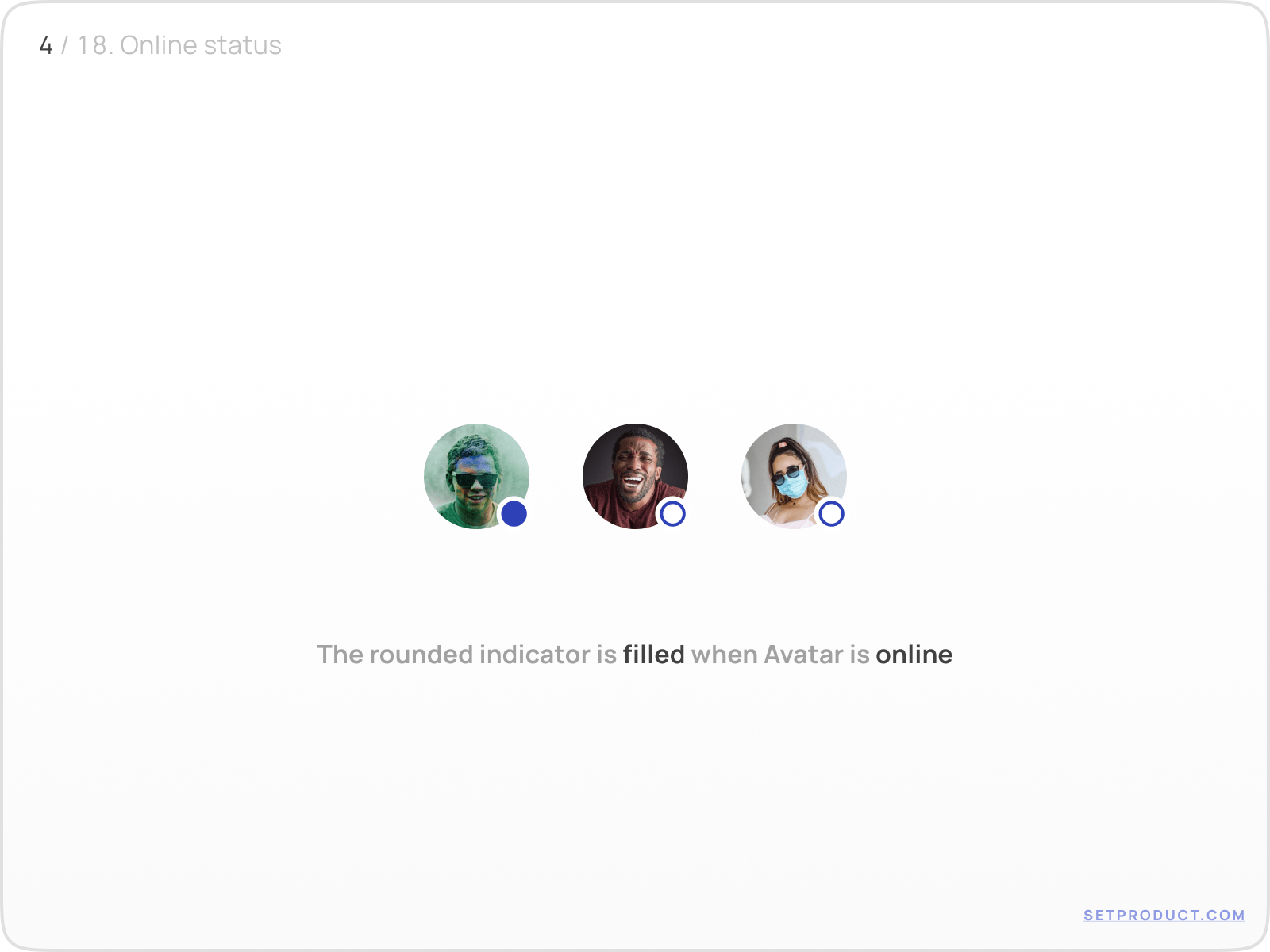 Avatar with online status indicator showing active presence