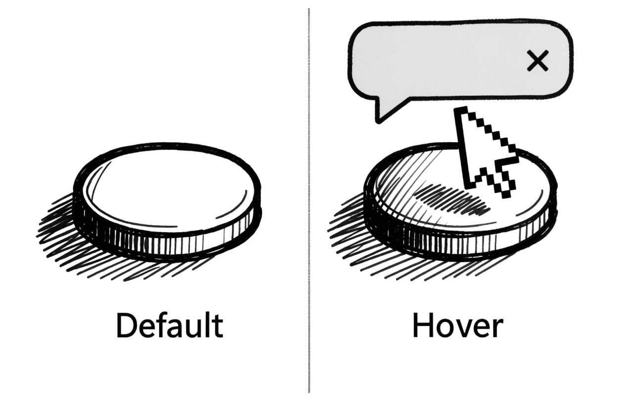 Tooltip UI design states and interactions