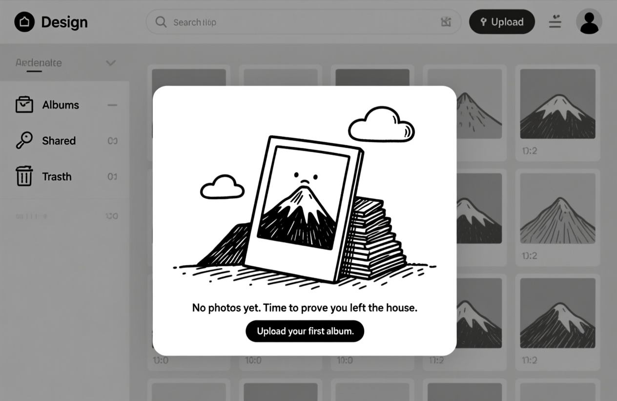 Empty state offers a clear next step