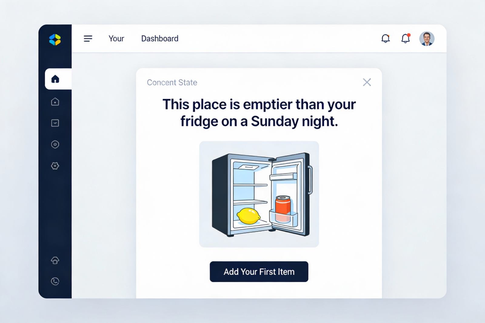 Be subtle with humor and illustration when designing Empty State screens