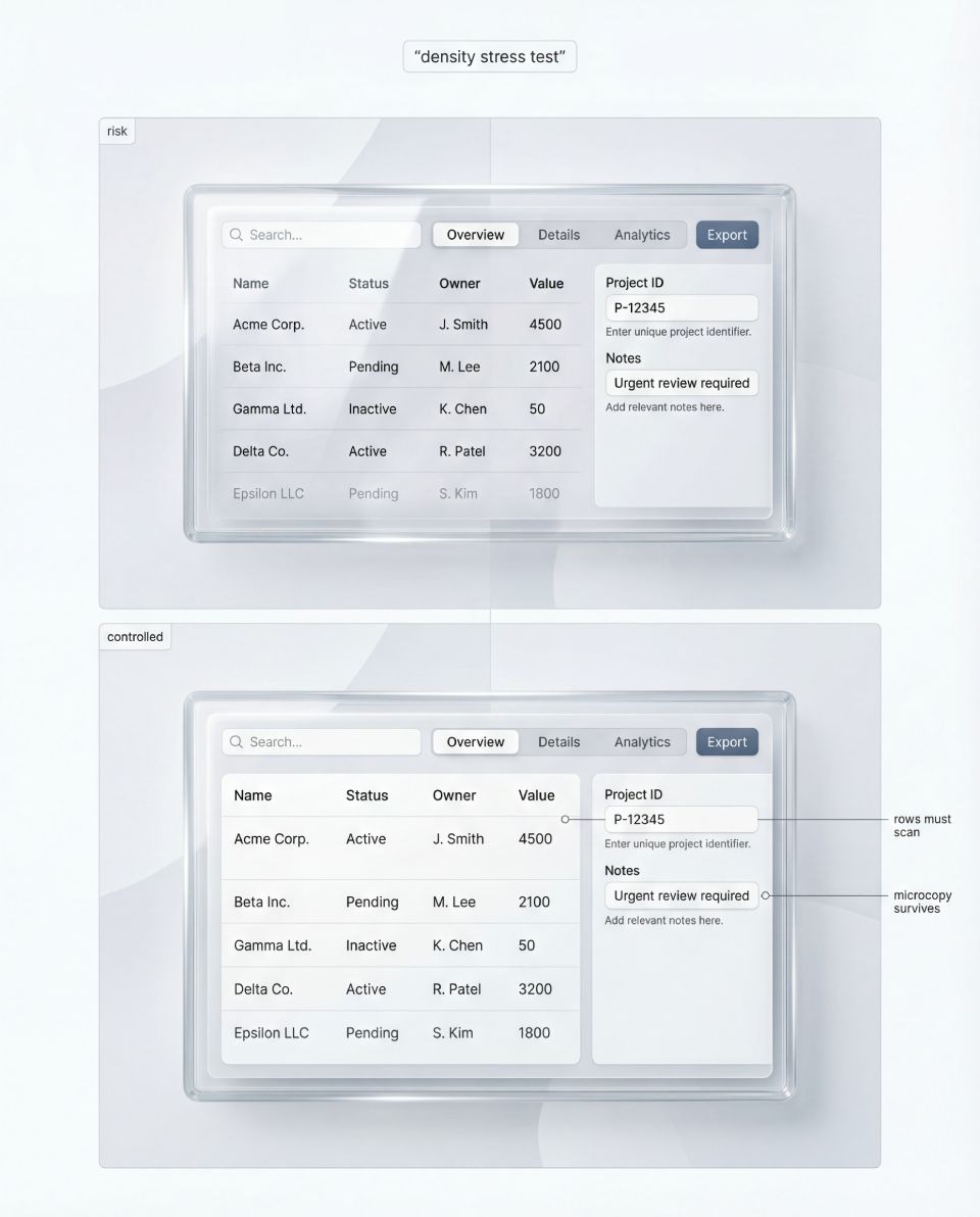 Glass surfaces are already reactive, so many designers become timid with interaction signals