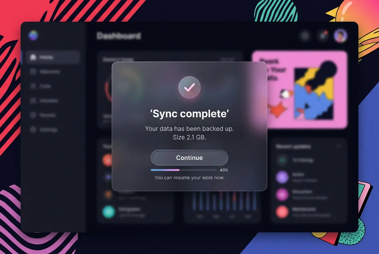 Dialog. Frosted dialog as the clear focal plane
