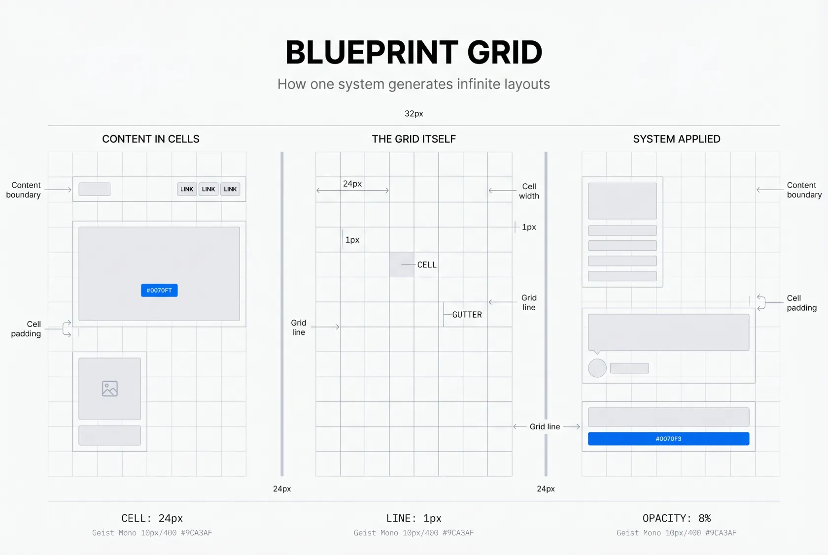 Vercel website homepage showing technical grid design pattern