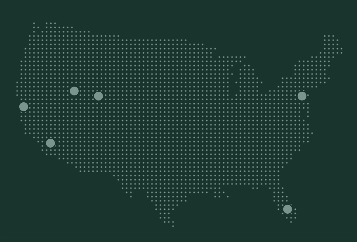 A graphic of the United States signifying each state Springpoint Group is located.