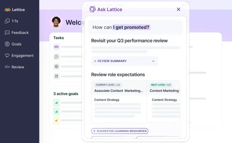 Lattice's AI Agent offering promotion advice to a user.