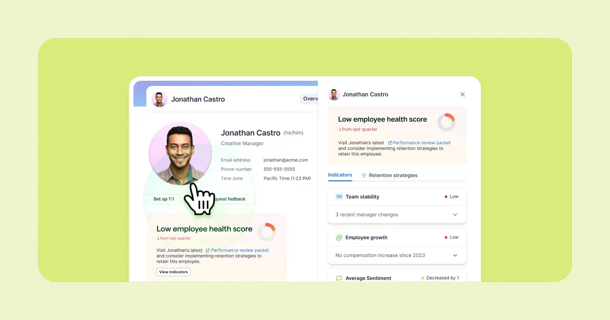 user's view of lattice employee health dashboard