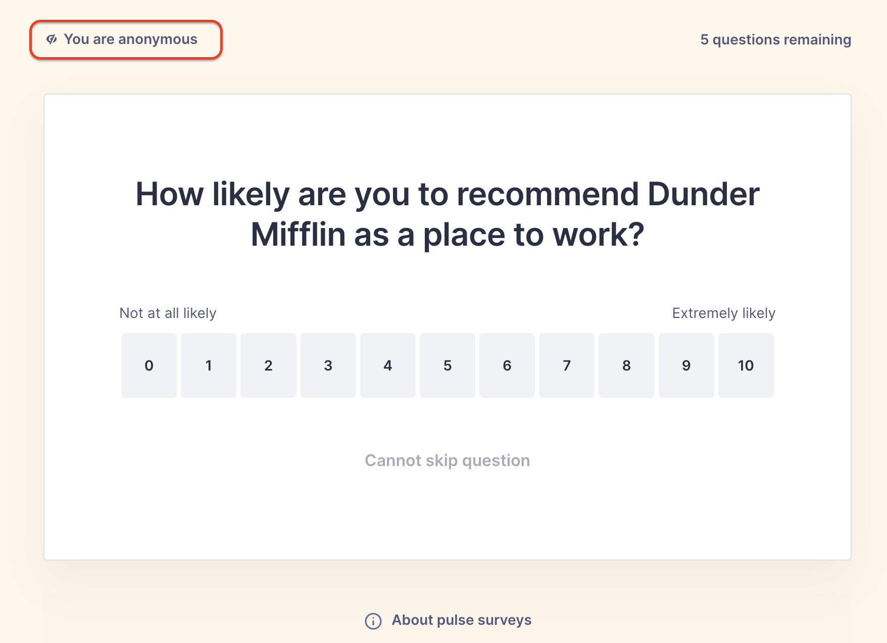 Image of Lattice Pulse survey where a red square highlights the phrase You are anonymous