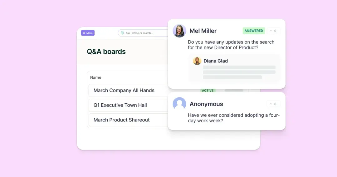 HR's view of Lattice's Q&A boards