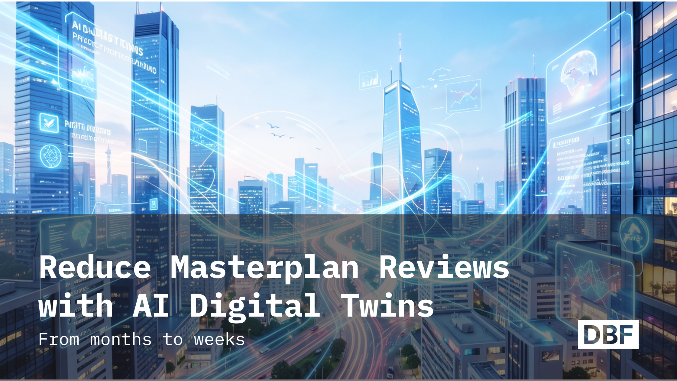 Smart city masterplan analyzed with AI digital twin