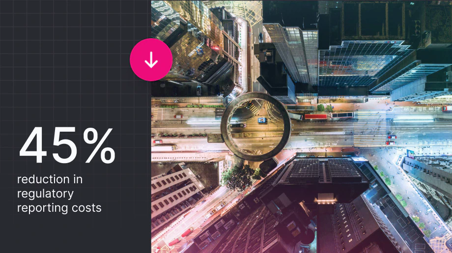 45% reduction in regulatory reporting costs