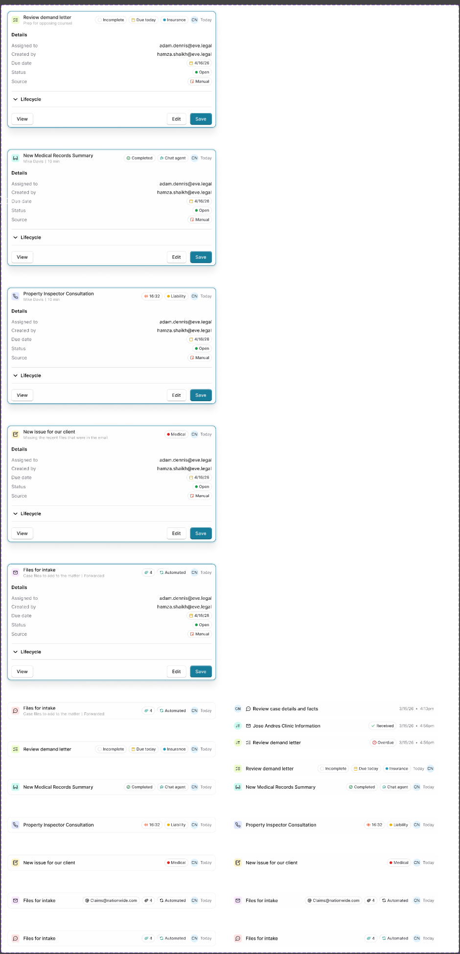 Activity card anatomy — details, lifecycle, and audit trail