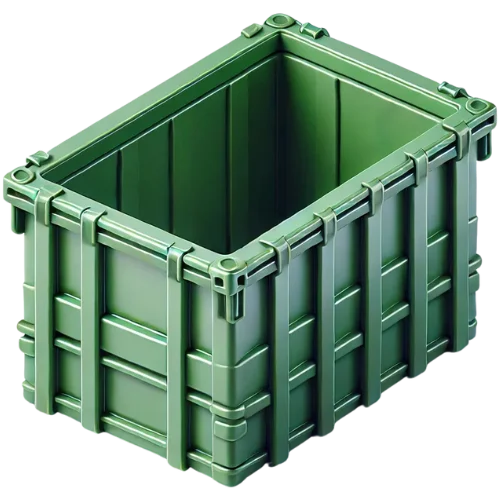 Icône 3d d'un conteneur vert