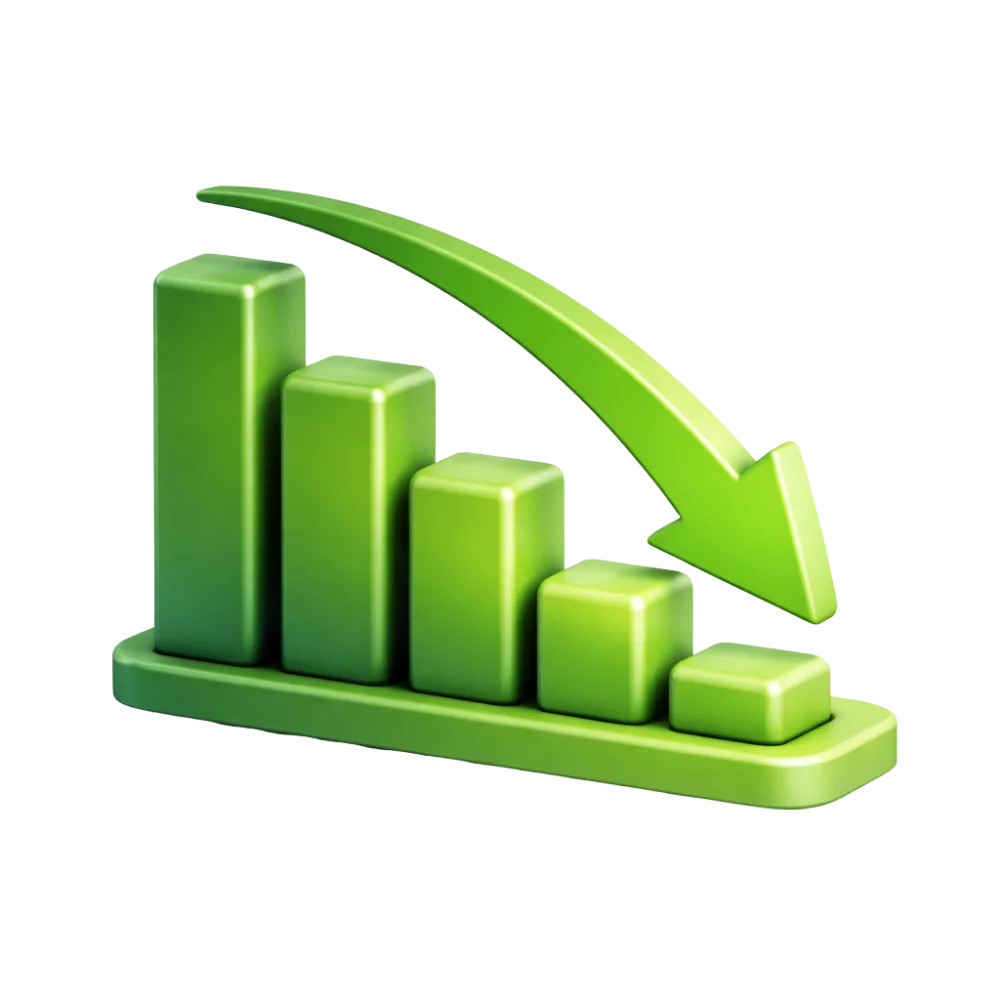 reducing 3d green icon
