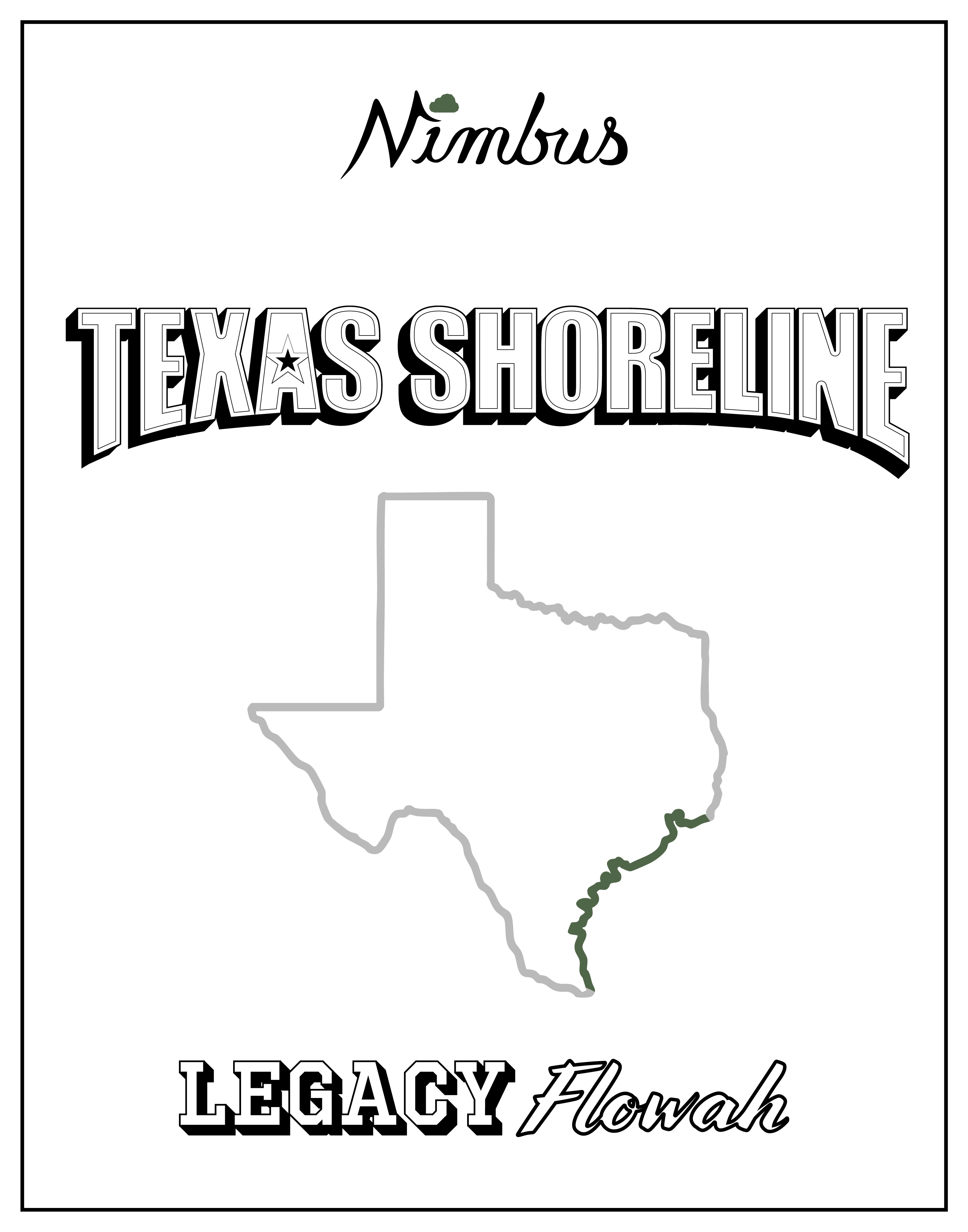 Nimbus Legacy Texas Shoreline heritage cannabis strain poster by Nimbus Cannabis Co.