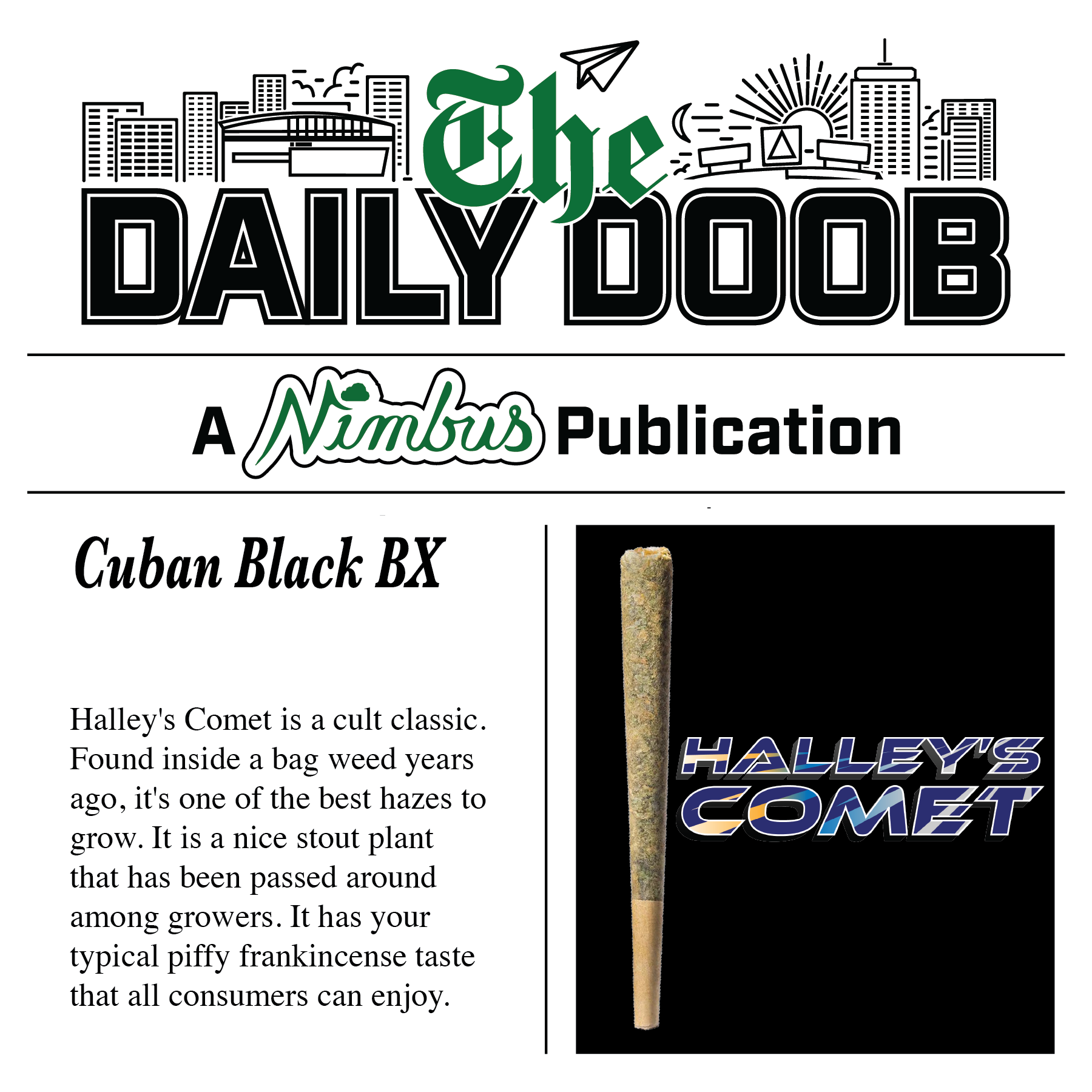 Nimbus Halley's Comet — The Daily Doobs Preroll, 1.0g, Hybrid — Massachusetts