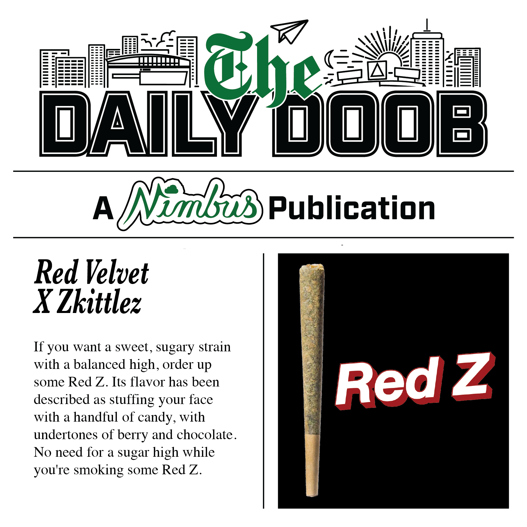 Nimbus Red Z — The Daily Doobs Preroll, 1.0g, Hybrid — Massachusetts