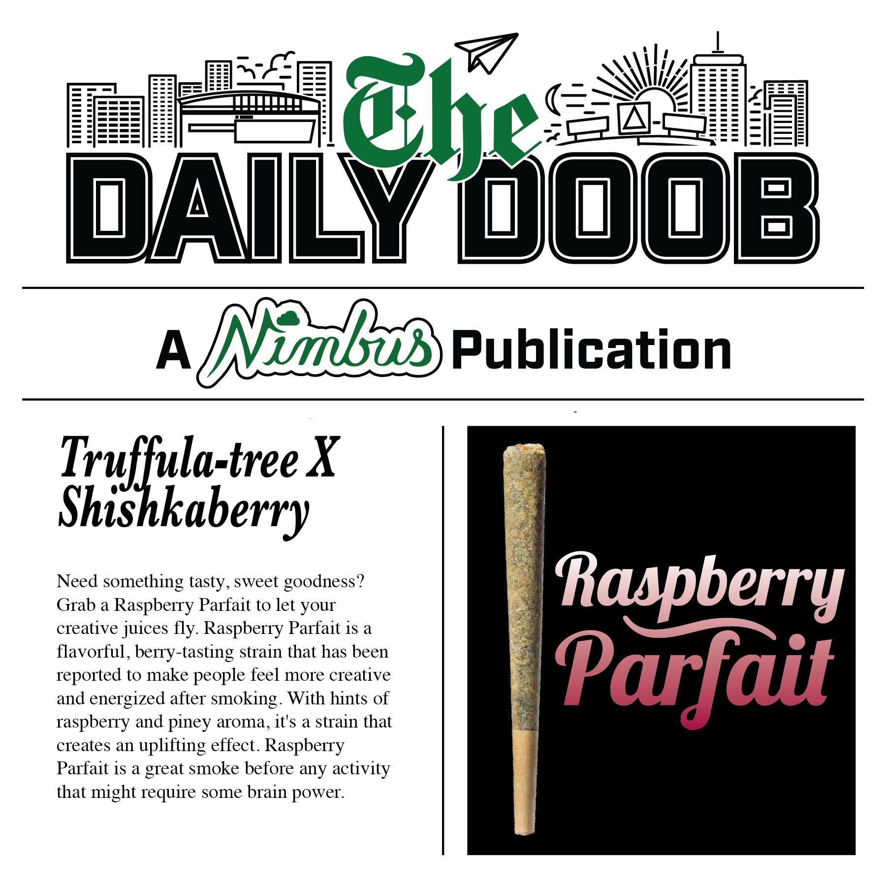 Nimbus Raspberry Parfait — The Daily Doobs Preroll, 1.0g, Sativa-Dominant Hybrid — Massachusetts