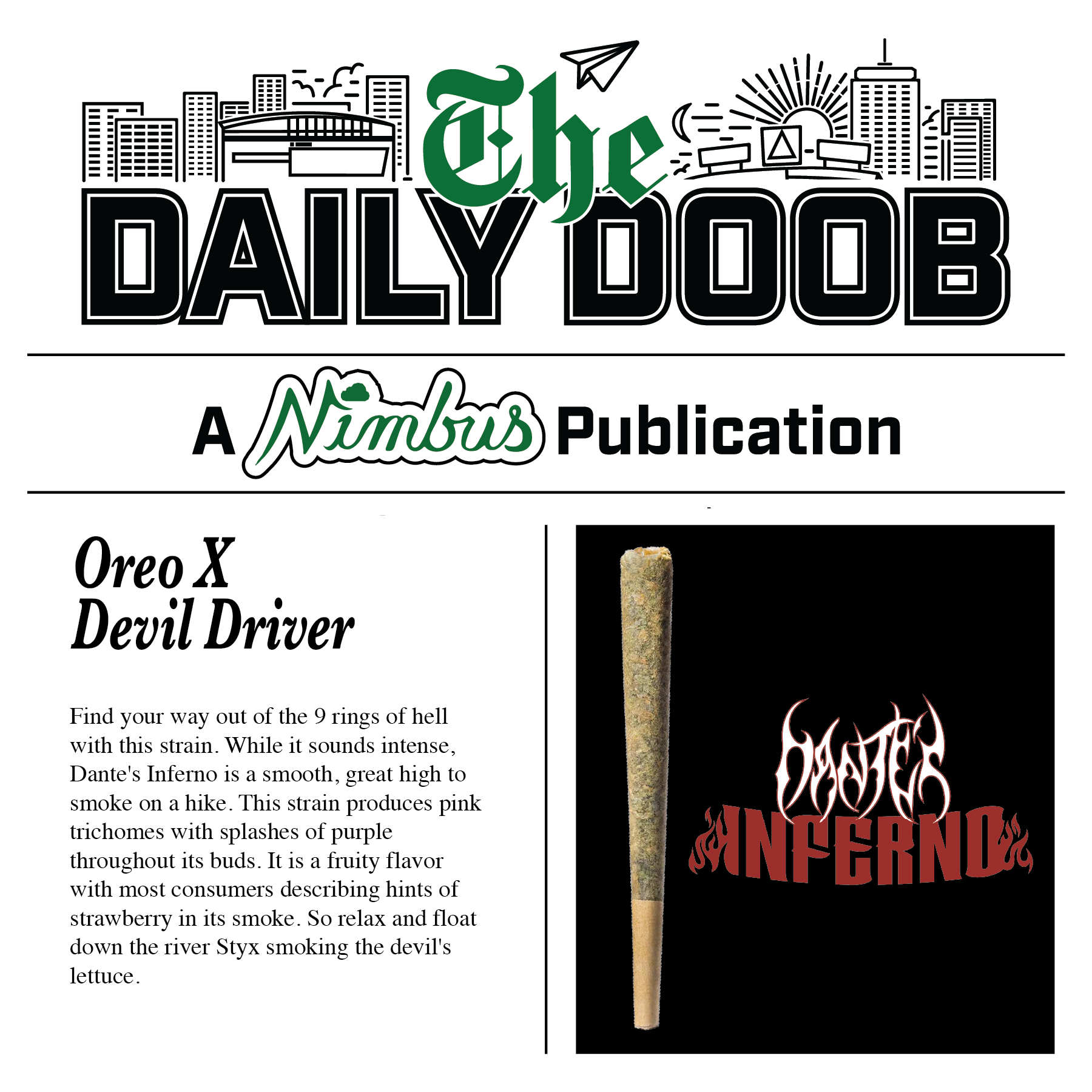 Nimbus Dante's Inferno — The Daily Doobs Preroll, 1.0g, Hybrid — Massachusetts
