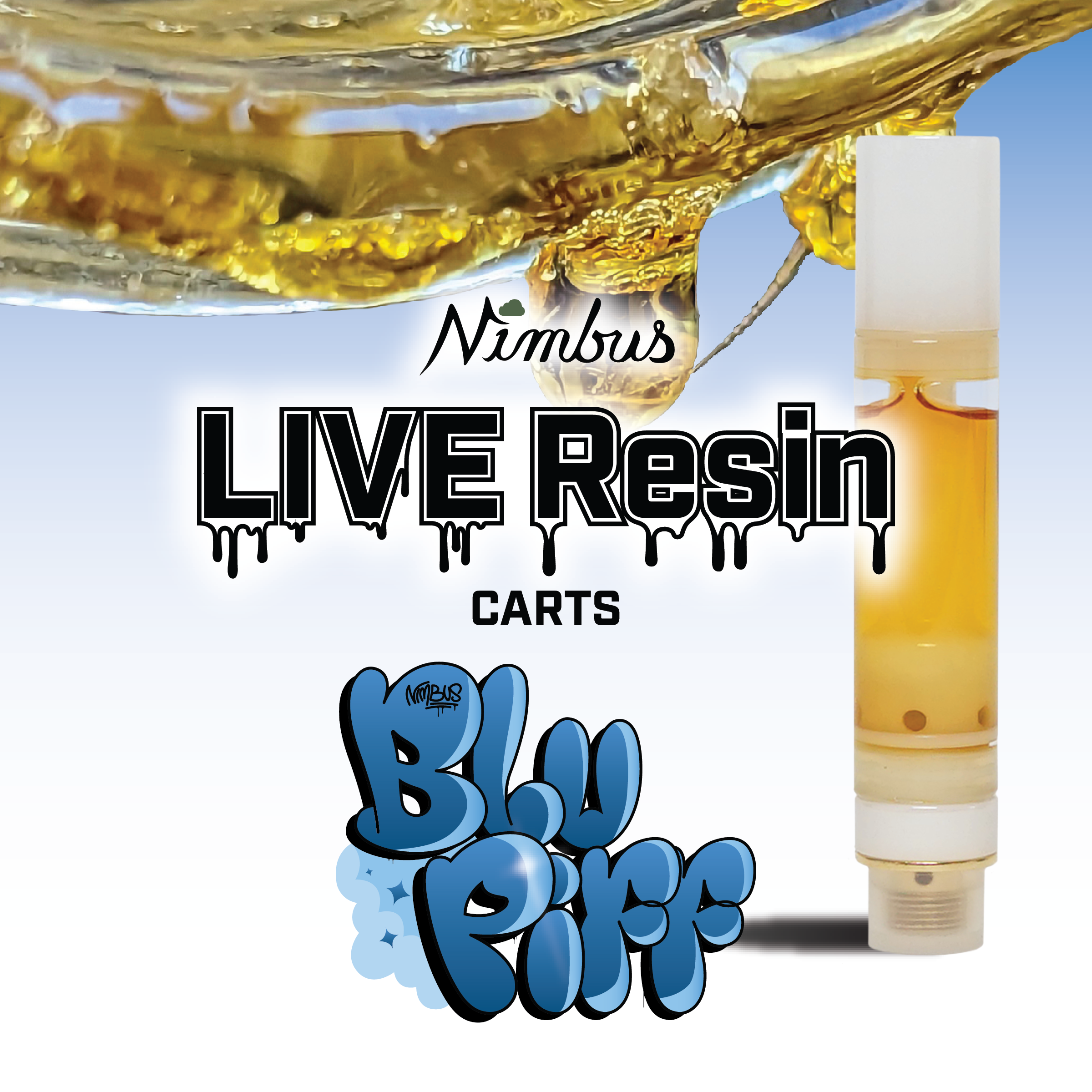Nimbus Blu Piff — Live Resin Vape Cartridge, 1.0g, Sativa — New Jersey