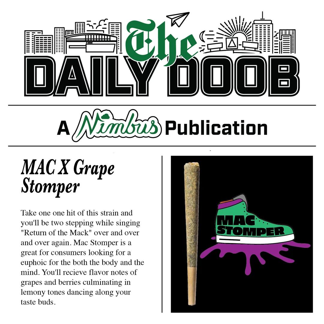 Nimbus Mac Stomper — The Daily Doobs Preroll, 1.0g, Hybrid — Massachusetts