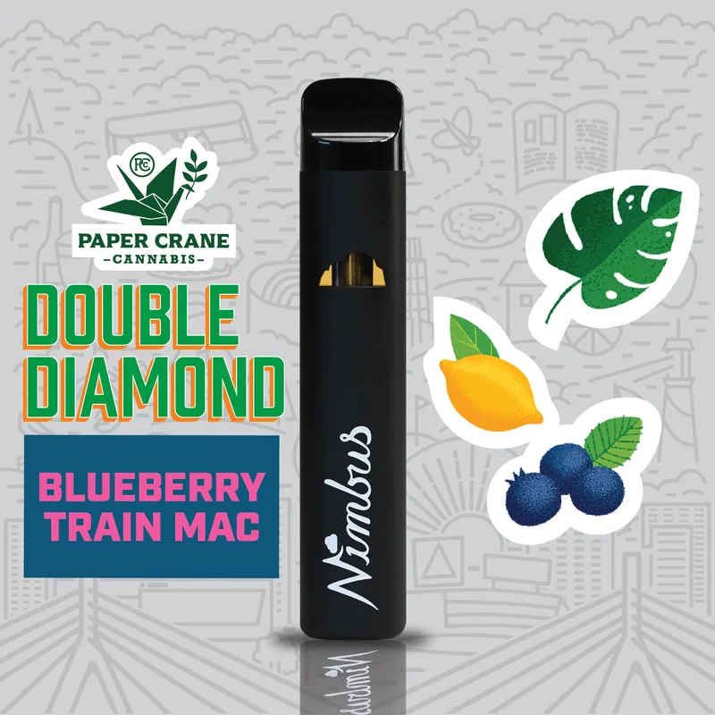 Nimbus Blueberry Train Mac — Double Diamonds Vape Disposable, 2.0g, Hybrid — Massachusetts