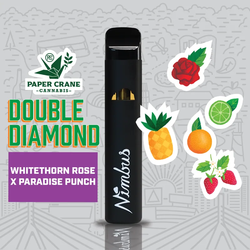 Nimbus White Thorn Rose x Paradise Punch — Double Diamonds Vape Disposable, 2.0g, Hybrid — Massachusetts