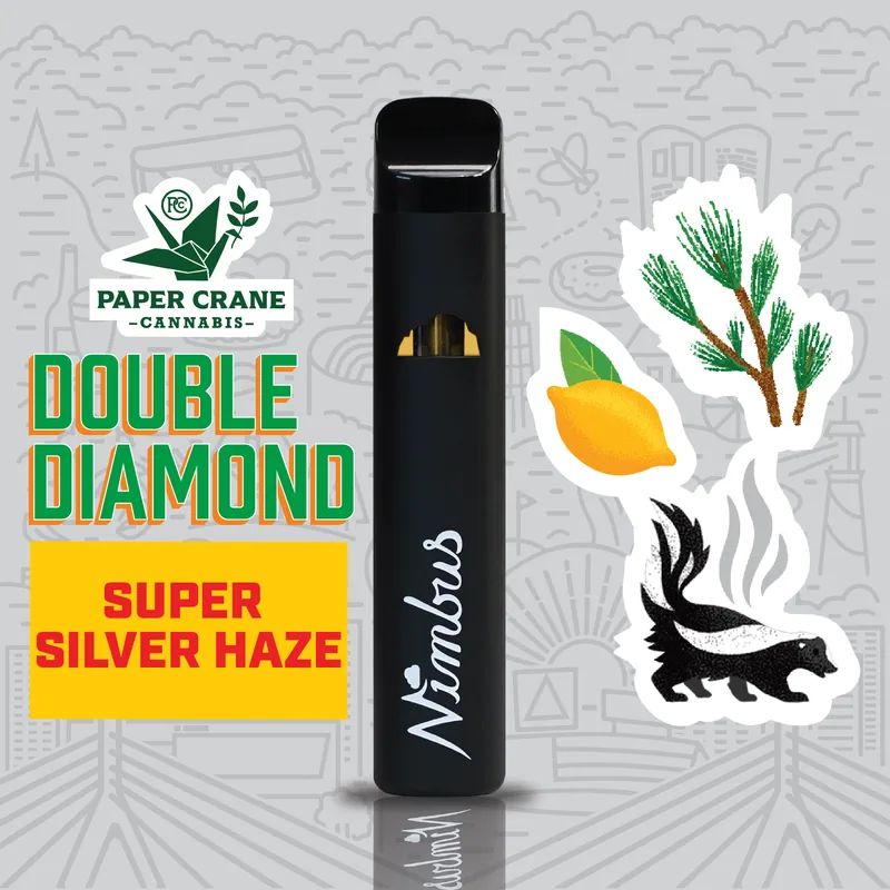 Nimbus Super Silver Haze — Double Diamonds Vape Disposable, 2.0g, Sativa — Massachusetts