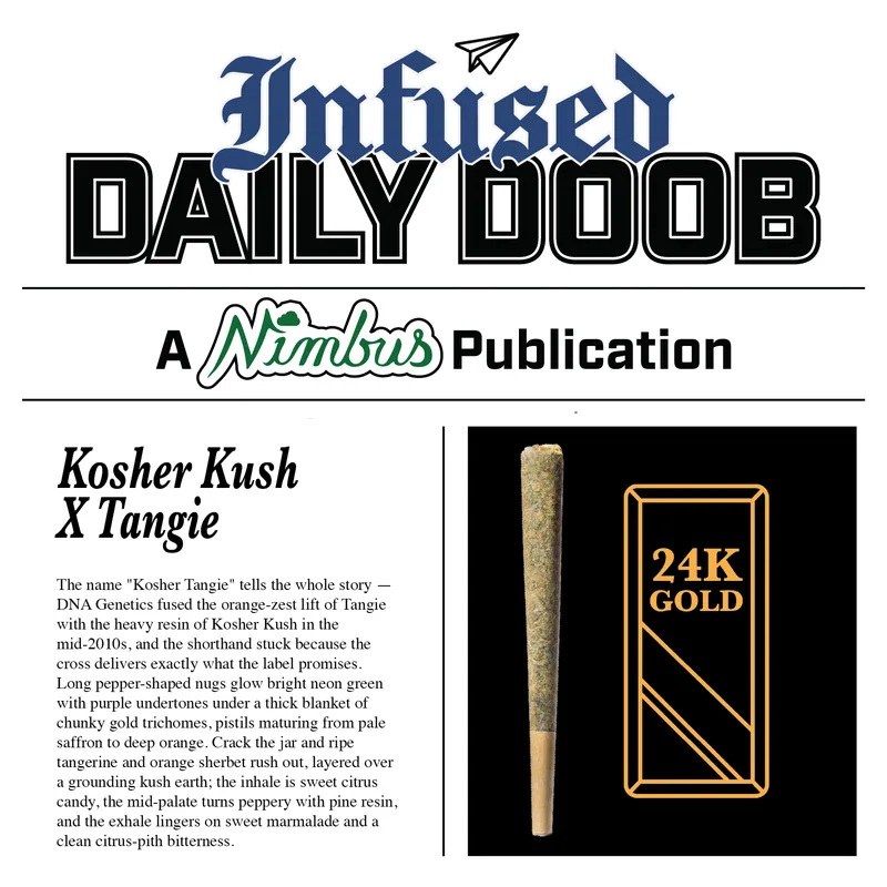 Nimbus 24k Gold — The Daily Doobs Preroll, 1.0g, Indica-Dominant Hybrid — Massachusetts