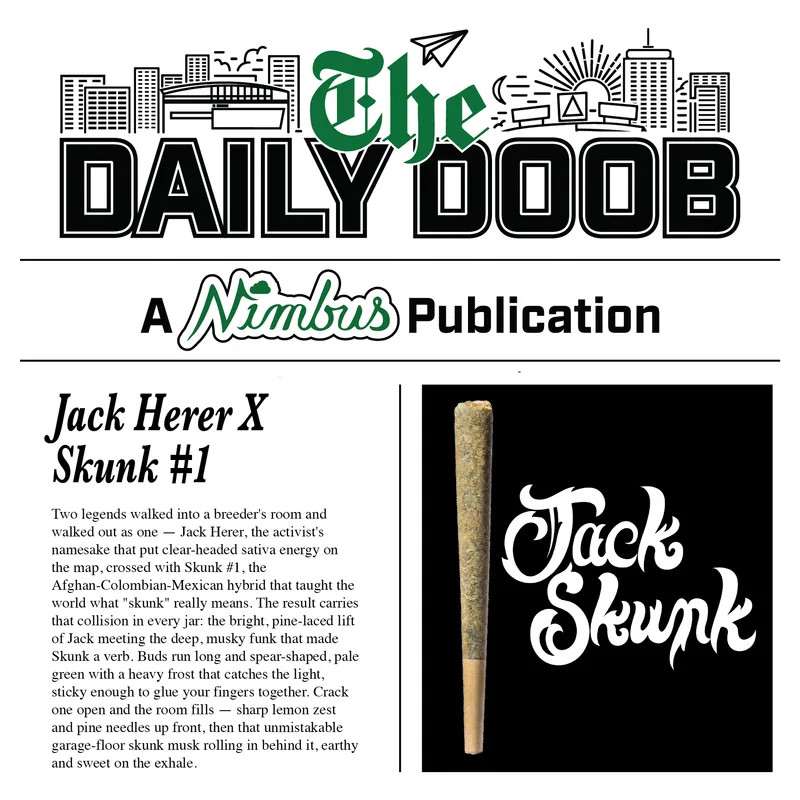 Nimbus Jack Skunk — The Daily Doobs Preroll, 1.0g, Sativa-Dominant Hybrid — Massachusetts