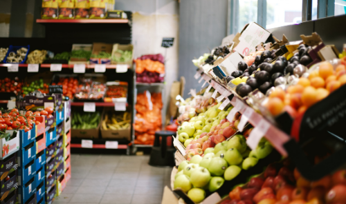 Produce section of grocery store.