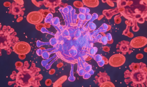 Microscopic image of virus