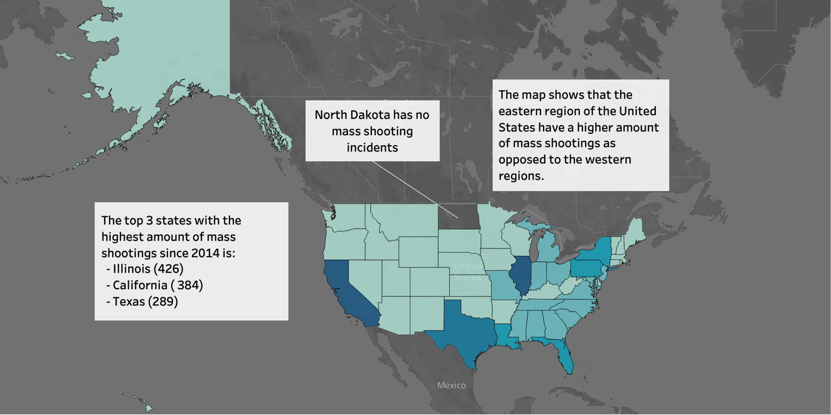 Distribution of mass shootings