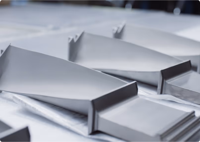 Restored gas turbine blades after repair and refurbishment