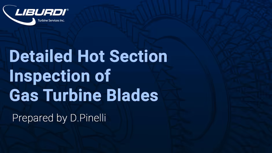 Gas turbine blade stages illustrating hot section components for inspection and maintenance