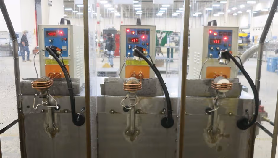 FT8 fuel nozzle test cell used to simulate start-up operating conditions.