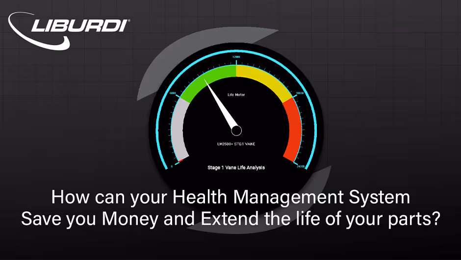 Gas turbine health management life meter showing component life and condition trends