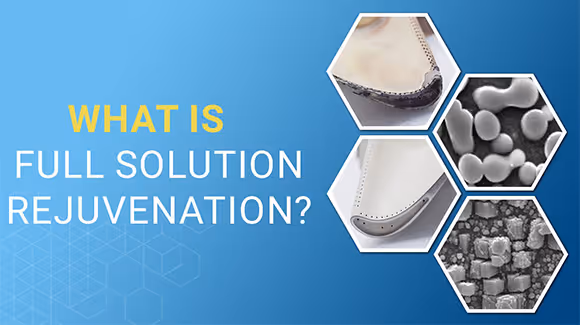 Graphic showing Liburdi Full Solution Rejuvenation (FSR®) for turbine blade repair.