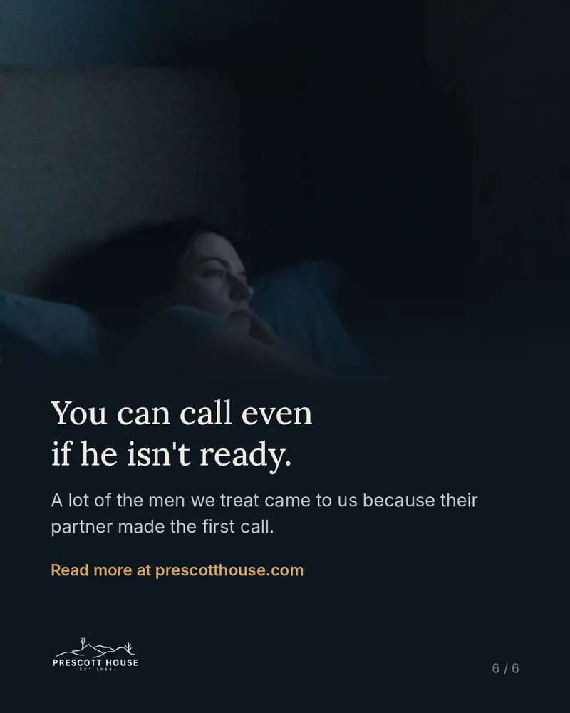 A wife lying awake in bed at night, with the words: You can call even if he isn't ready