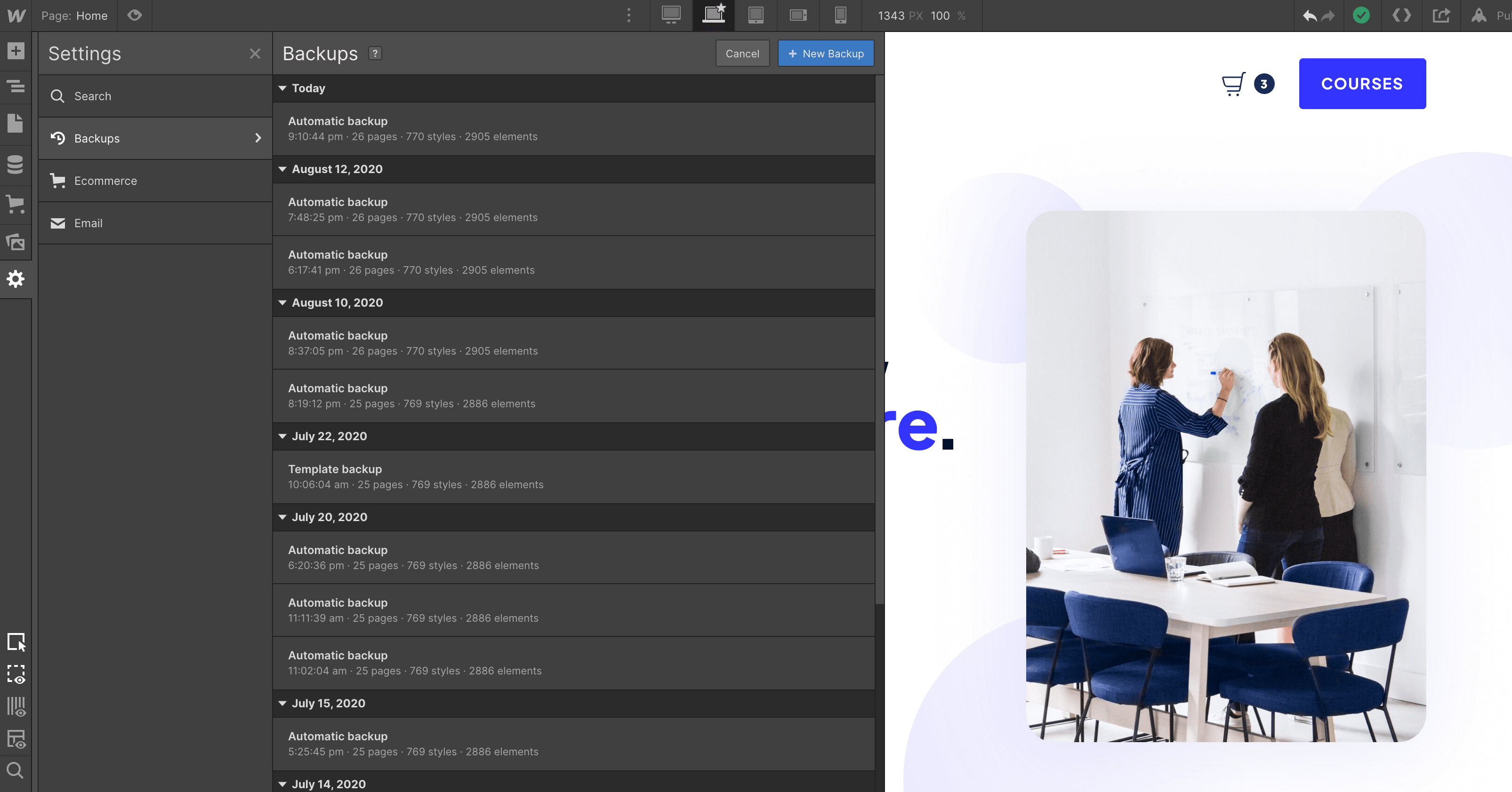 Backups - Academy Webflow Template